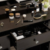 Black Makeup Vanity Table With 11 LED Light Mirror + 7 Drawers Dressing Desk Set