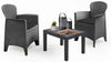 Garden Furniture Table and Chairs 3 Piece Grey Bistro Set Patio Outdoor Seating