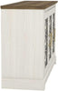 Freestanding 3-Door Storage Cabinet Cream Oak Sideboard Adjustable Shelf
