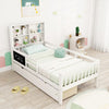 Single Size Bed Frame Solid Wood Platform Bed w/2 Storage Drawers