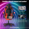 Gaming Chair with Bluetooth Speakers RGB LED Lights & Reclining Footrest Eyqqblb