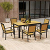 6 Seater Aluminium Garden Dining Set with Stackable Chairs, Natural