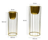 Gold Set of 2 Planter Pots with Metal Stands/Plant Pot for Indoor/Outdoor Flower