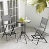 Set of 4 Folding Bar Height Stool Outdoor Bar Chair w/ Footrest Grey
