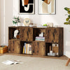 3-Tier Bookshelf 4-Cube Bookcase Wooden Display Shelf-Coffee