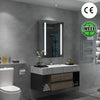 LED Bathroom Mirror Cabinet with Shaver Socket Demister Sensor Lights Vertically