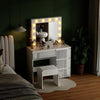 Vanity Dressing Table Set w/ LED Mirror High Gloss 4 Drawers Makeup Desk Bedroom
