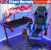 Gaming Chair RGB Ergonomic Computer Swivel Office Chair LED Illuminat Blue Qzwzk
