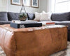 Vintage Genuine Leather Pouffe Moroccan Footstool Pouf Ottoman Unstuffed New
