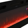 White 70inch TV Stand Unit Cabinet with Electric Fireplace & 12 Colour LED Light