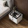 LED Bedside Table with 2 Drawers Wireless Charging Side Cabinet Nightstand