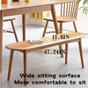 Solid Oak Wood Dining Bench Original Wood Color Half-Round Seat 47in