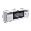 White 70inch TV Stand Unit Cabinet with Electric Fireplace & 12 Colour LED Light