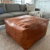 Vintage Genuine Leather Pouffe Moroccan Footstool Pouf Ottoman Unstuffed New