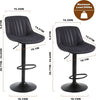 Bar Stools X 2 Swivel Barstools Adjustable PU Leather Chairs Kitchen Island New