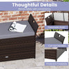 Outdoor Bench Storage Bench with Cushion & Side Handles-Grey