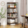 Industrial Display Rack Storage Shelf 5-Tier Bookshelf-Brown