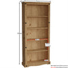 Corona Tall Bookcase Large Display Unit Solid Mexican Pine Wood By Home Discount