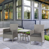 Rattan Bistro Set Garden Chair Table Patio Outdoor, Light Grey