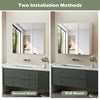 Bathroom Mirror Cabinet 3 Door Shelf Storage Wall Mounted Cupboard White Wood