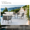 Garden Chairs Sofa Lounge Set Outdoor Furniture Rattan Couch Thick Cushions