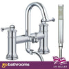 Traditional Spoutford Chrome Bath Filler Shower Mix Tap Brass Lever Deck Mount