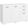 Modern Sideboard Kitchen Storage Cabinet with 2 Drawers, White