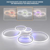 LED Ceiling Light Lamp Geometric Chandelier Lights Fixture White Dimmable Modern