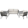 Garden Chairs Sofa Lounge Set Outdoor Furniture Rattan Couch Thick Cushions