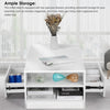 High Gloss LED Coffee Table With Storage Wooden 2 Drawer Living Room Furniture