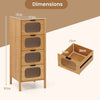 Bamboo Storage Cabinet 4-Drawer Dresser-Natural