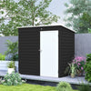 6 x 4ft Metal Garden Shed with Lockable Door and Gloves, Dark Grey