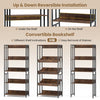 157cm Etagere Bookcase 5-Tier Bookshelf w/ Adjustable Shelves Brown