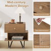 Mid Century Modern End Tables Nightstand Set of 2-Natural