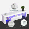 LED TV Stand Cabinet Unit Modern 2 Drawer MDF Entertainment RGB Lights White