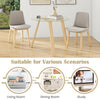 Round Glass Dining Table w/Tempered Glass Tabletop-Natural