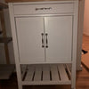 Kitchen Trolley Island Vintage Storage Cart White Wooden Butchers Block Cupboard