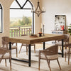 Dining Table for 4-6 People, Industrial Rectangular Kitchen Table with Metal Leg