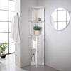 Corner Shelf Unit Bathroom Storage Cabinet with 2 Shelves 1 Door Display Tallboy