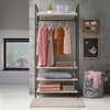 Industrial Open Wardrobe Clothes Rail Rack Bedroom Storage 4 Shelves