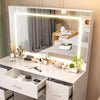 Large Dressing Table with 7 Drawers LED Dimmer Mirrow Makeup Desk Vanity Morden