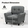 Modern Tufted Accent Chair Grey Lounge Sofa with Removable Cushions