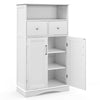 Freestanding Storage Cabinet with 2 Adjustable Shelves-White
