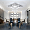 Crystal LED Ceiling Light Square Chandelier Flush Mount Living Room Bedroom Lamp