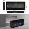50inch Electric Fire Wall Mounted/Recessed Electric Fireplace Crystal & Log Set