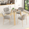 Round Glass Dining Table w/Tempered Glass Tabletop-Natural