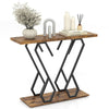 Faux Marble Console Table with Adjustable Foot Pads-Coffee