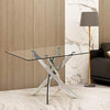 Rectangular Glass Dining Table Kitchen Home Lounge Table Restaurant Office