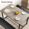 Dining Set for 4 Wood Top Table and 2 PU Leather Upholstered Bench Small Kitchen