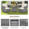 3 Piece Patio Rattan Sofa Set Outdoor Wicker Conversation Set-White